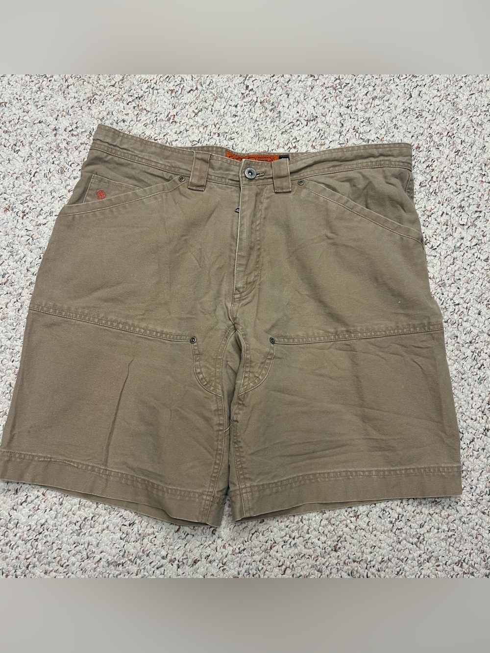Jesse James Double Knee Baggy Carpenter Washed Duck Canvas Shorts Sz38x11